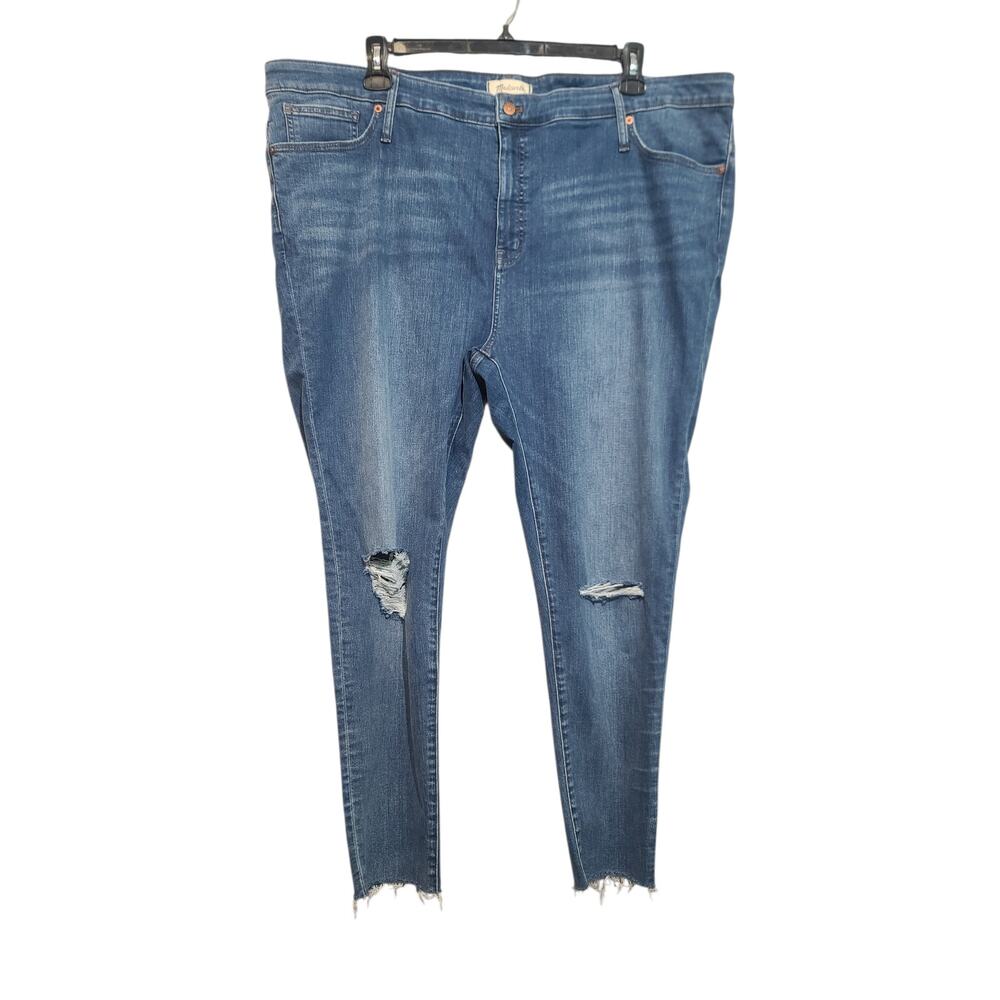 Madewell 9" Mid-Rise Ripped Knee Skinny Jeans Bellachase Blue Size 37 NWT